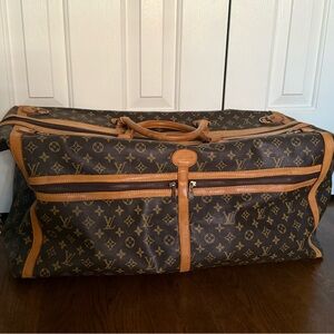 Louis Vuitton Vintage 60s/70s Monogram Large Weekender Overnight Duffel Bag